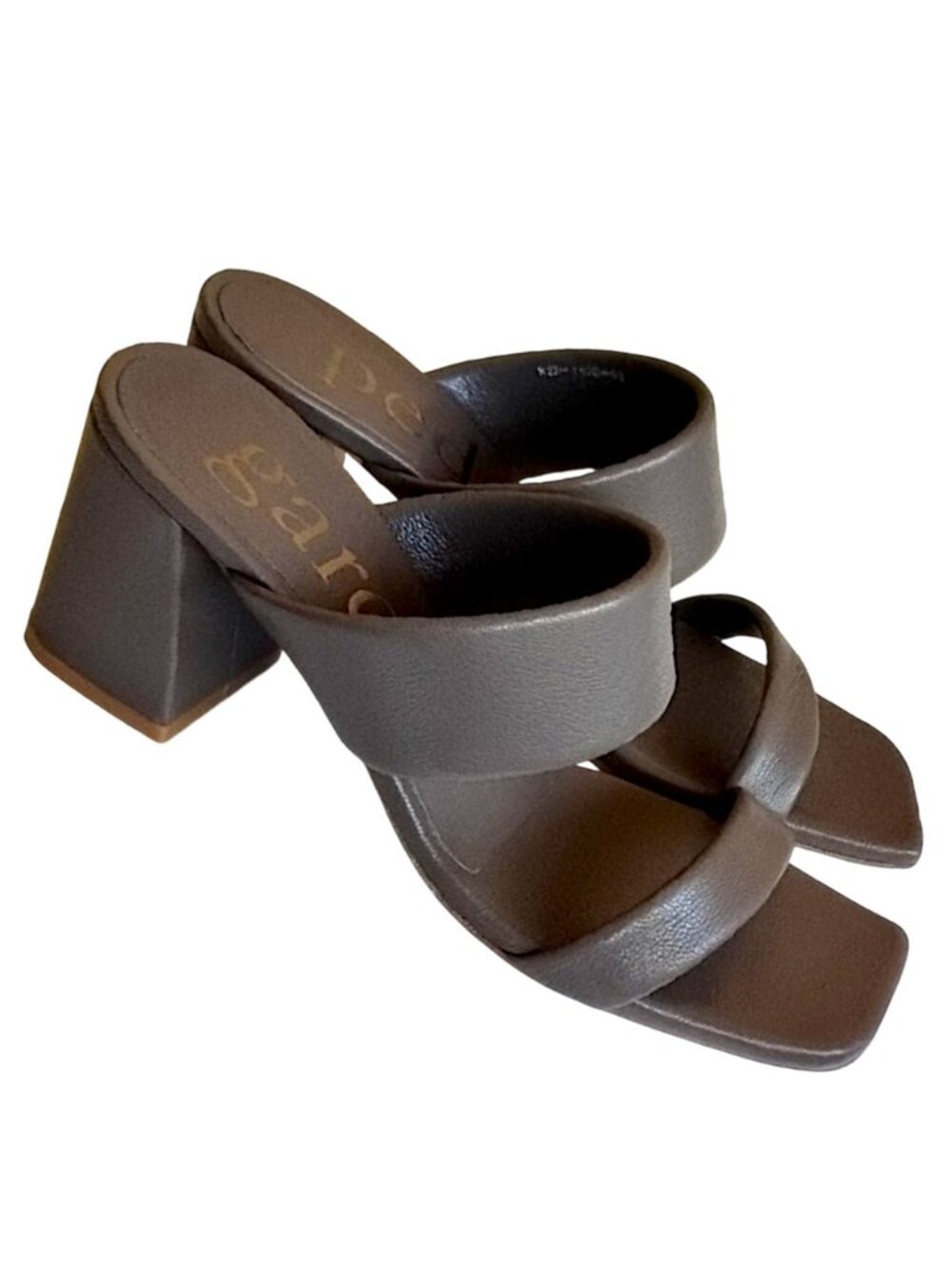 NWOB Pedro Garcia Isela Leather Dual Band Block Heel Sandal 40 10 Fossil